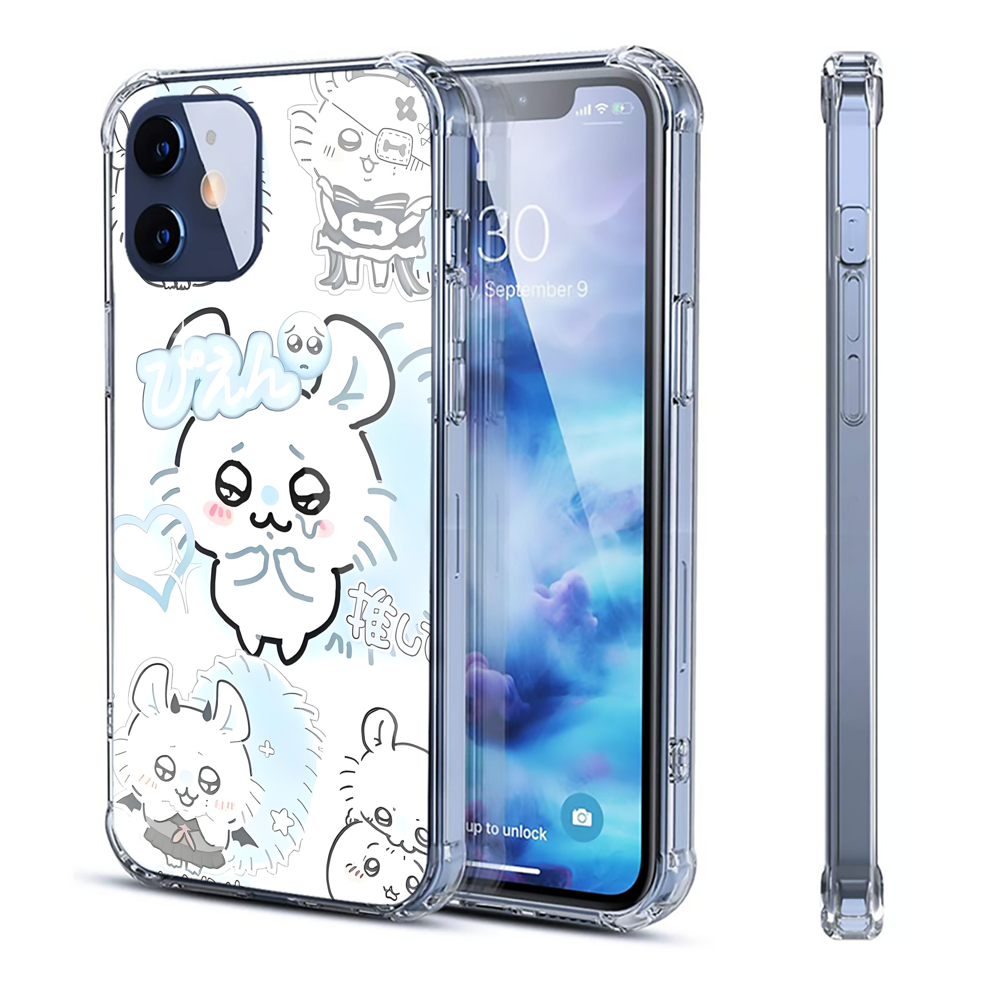 （画像用） ちいかわ Chii-kawa 【iPhone 12シリーズ対応】透明スマホケース（クリアソフトケース）